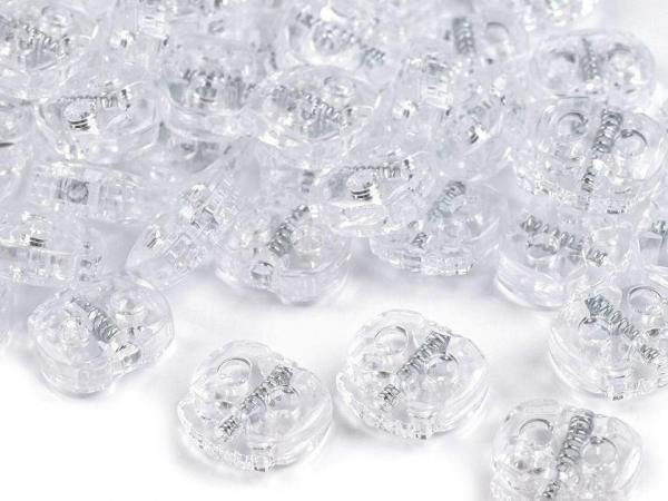 Kordelstopper mit 2 Löchern 15x15mm Kristallklar